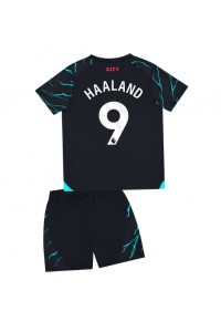 Fotbalové Dres Manchester City Erling Haaland #9 Dětské Třetí Oblečení 2023-24 Krátký Rukáv (+ trenýrky)